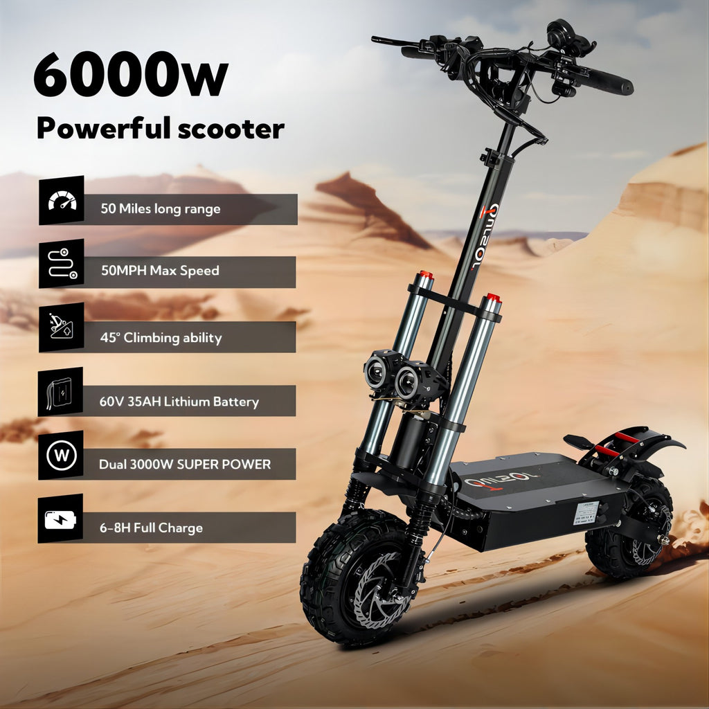 6000W Dual Motor Electric Scooter – 50MPH, Long Range