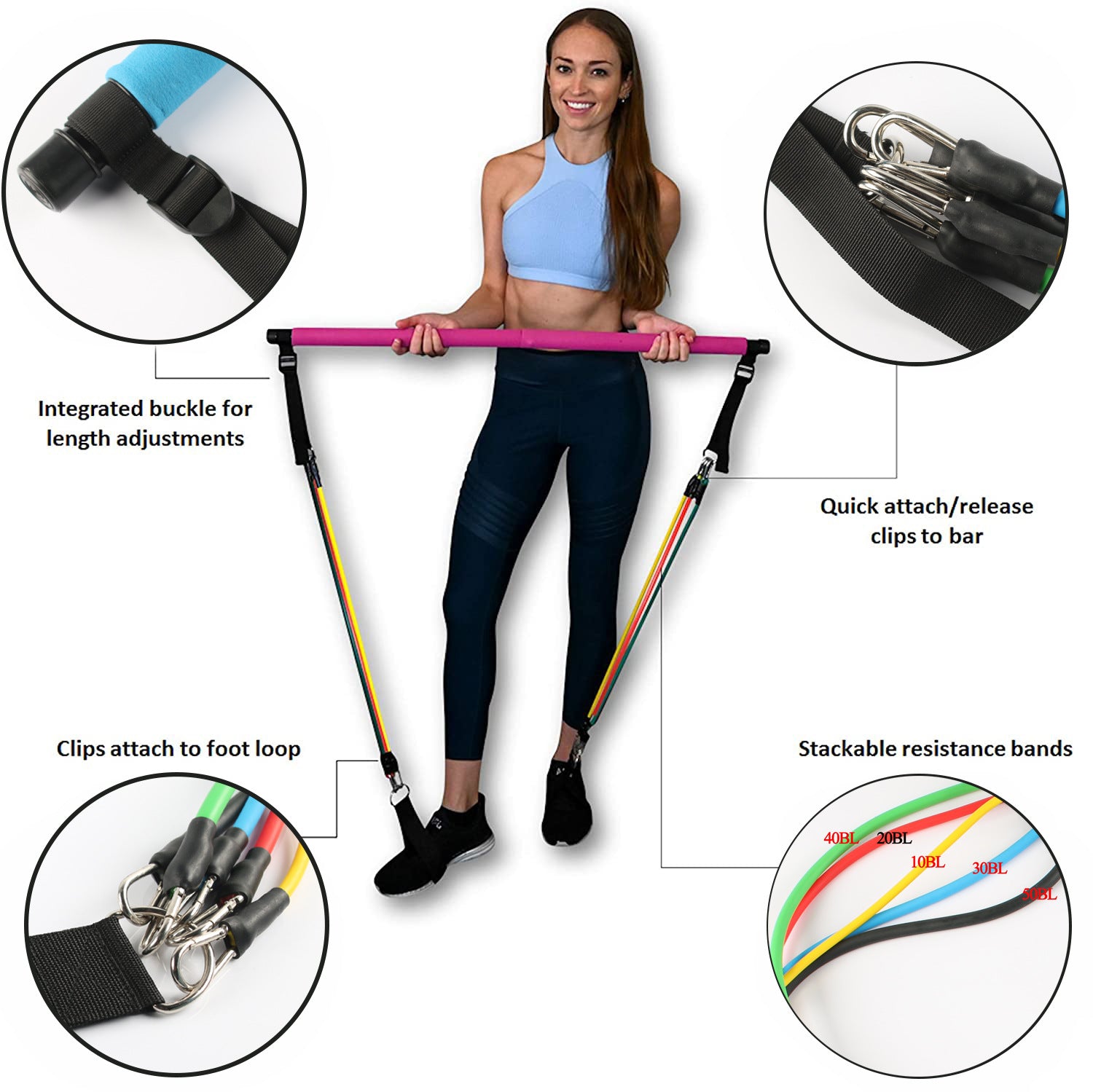Portable Fitness Resistance Bar – Full Body Workout