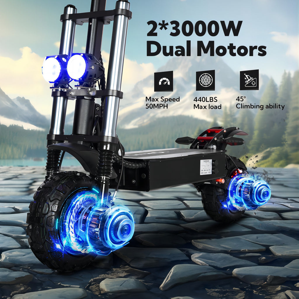 6000W Dual Motor Electric Scooter – 50MPH, Long Range
