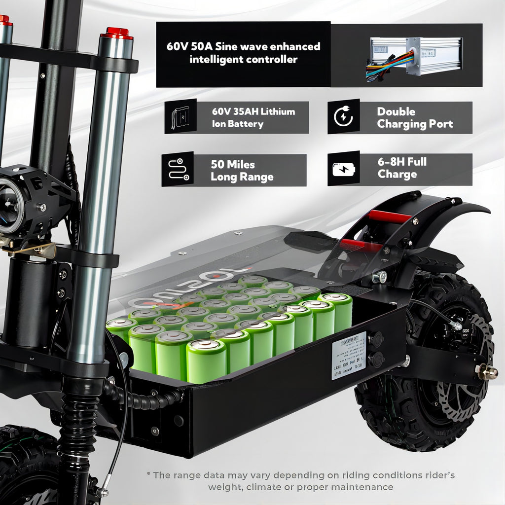 6000W Dual Motor Electric Scooter – 50MPH, Long Range